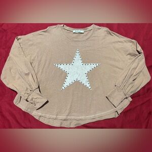 Three Bird Nest Tan Star Blouse